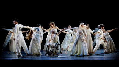 Group of dancers in white clothes